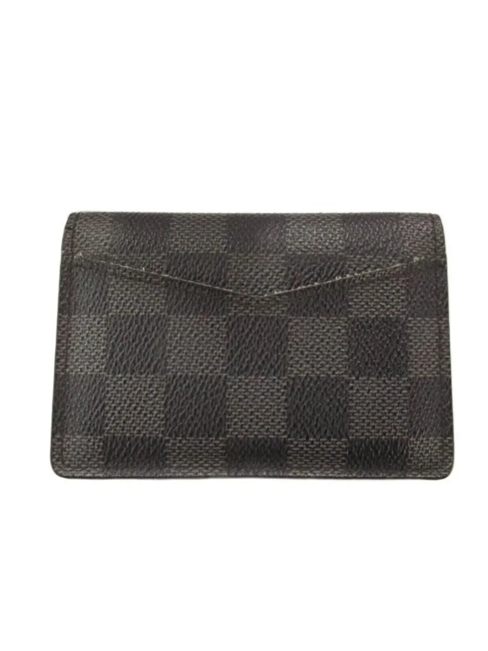 Louis Vuitton Card Case Pocket Organizer Damier Graphite Black Canvas Leather